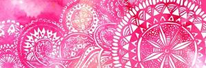 Obraz Mandala růžový akvarel - 120x40 cm
