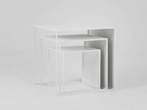 Bílý Konferenční stolky 2Wall / set 3 ks 55/45/35 × 55/45/35 × 55/45/35 cm CUSTOMFORM