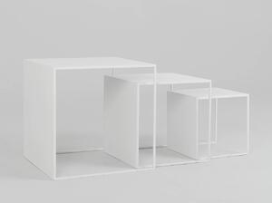 Bílý Konferenční stolky 2Wall / set 3 ks 55/45/35 × 55/45/35 × 55/45/35 cm CUSTOMFORM