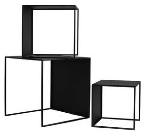 Černý Konferenční stolky 2Wall / set 3 ks 55/45/35 × 55/45/35 × 55/45/35 cm CUSTOMFORM