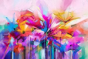 Tapeta abstraktní barevné květiny