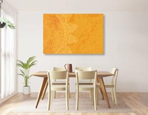 Obraz oranžová arabeska na abstraktním pozadí - 60x40 cm
