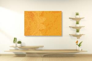Obraz oranžová arabeska na abstraktním pozadí - 60x40 cm