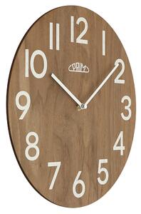 Dřevěné designové hodiny bílé/tmavě hnědé PRIM Genuine Veneer - C