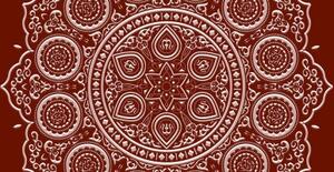 Obraz jemná etnická Mandala v bordovém provedení - 100x50 cm