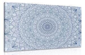 Obraz detailní ozdobná Mandala v modré barvě - 60x40 cm