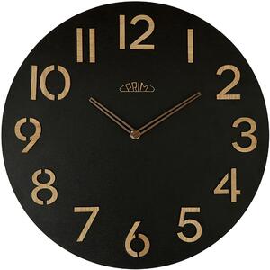 PRIM Dřevěné černé designové hodiny PRIM Combined Veneer E07P.4246.9051