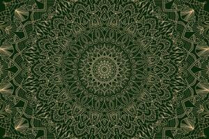 Obraz detailní ozdobná Mandala v zelené barvě - 90x60 cm
