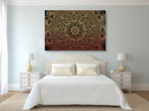 Obraz zlatá orientální Mandala - 60x40 cm