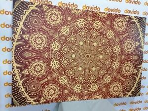 Obraz okrasná Mandala s krajkou v bordové barvě - 60x40 cm