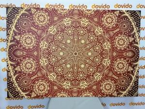 Obraz okrasná Mandala s krajkou v bordové barvě - 60x40 cm