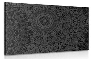 Obraz stylová Mandala v černobílém provedení - 90x60 cm