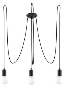 Sollux SL.0370 - Lustr na Lanku EDISON 3 3xE27/60W/230V pavouk černá