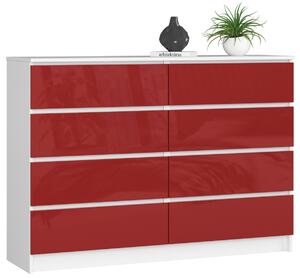 Ak furniture Komoda Rollo X 138,4 cm červená/bílá