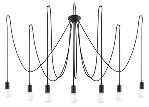Sollux SL.0372 - Lustr na Lanku EDISON 7 7xE27/60W/230V pavouk černá