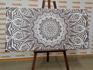 Obraz Mandala harmonie na hnědém pozadí - 100x50 cm