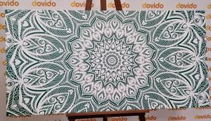 Obraz Mandala harmonie na zeleném pozadí - 100x50 cm