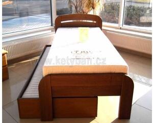 Dřevěná postel Gabriela plus s rovným čelem