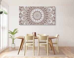 Obraz Mandala harmonie na hnědém pozadí - 100x50 cm