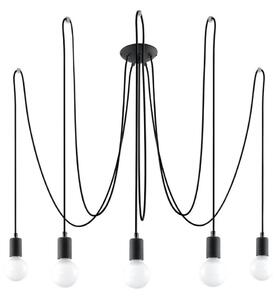Sollux SL.0371 - Lustr na Lanku EDISON 5 5xE27/60W/230V pavouk černá