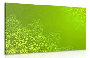 Obraz moderní prvky Mandaly v odstínech zelené - 90x60 cm