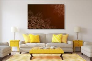 Obraz moderní prvky Mandaly v odstínech hnědé - 60x40 cm