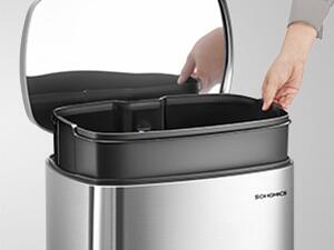 SONGMICS Nerezový odpadkový koš Doro 50 l stříbrný