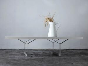 Bílý Konferenční stolek Longo 140 × 80 × 35 cm CUSTOMFORM