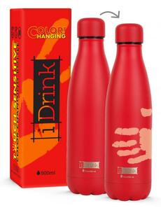 IDRINK Nerezová kovová termoláhev, vzor change color red, 500 ml