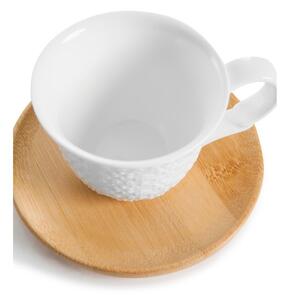 Hnědé porcelánové/bambusové šálky v sadě 2 ks na espresso 0.1 l Flo - Bambum