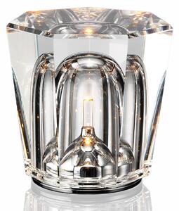 Ambientec Xtal, bateriová lampička z křišťálového skla, LED 2000K dotykové stmívání, Ø8,7x8,2cm, IP66