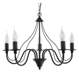Sollux SL.0218 - Lustr na řetězu MINERWA 5 5xE14/40W/230V černá