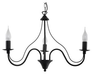 Sollux SL.0217 - Lustr na řetězu MINERWA 3 3xE14/40W/230V černá
