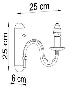Sollux SL.0220 - Nástěnné svítidlo MINERWA 1xE14/40W/230V černá