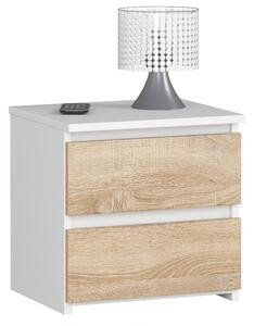 Ak furniture Noční stolek CL2 40 cm bílý/sonoma