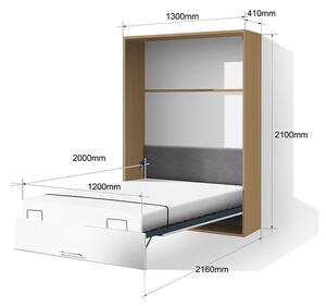 Sklápěcí postel VS 1054 P - 200x120cm barva lamina: Ořech Lyon/ bílá, standardní