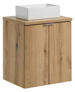 Comad Závěsná skříňka Nova Oak Gaja II s deskou a umyvadlem 50 cm dub coast evoke