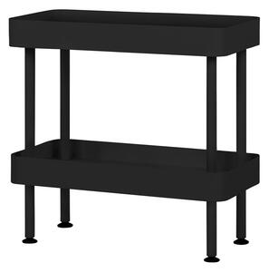 Černý-104 odkládací stolek Nolle 2 zásobníky 62 × 30 × 57,5 cm NOO.MA