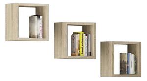 Ak furniture Sada polic Kika 25x25 cm dub sonoma