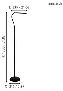 Eglo 96439 - LED Stmívatelná stojací lampa LAROA LED/4,5W/230V