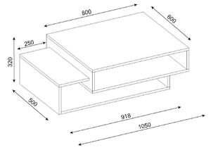 Bílý Dřevěný konferenční stolek Tab 105 × 32 × 60 cm HANAH HOME