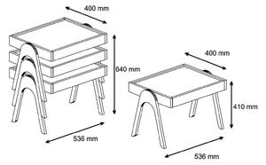 Bílý Odkládací stolek Roma 54 × 40 × 64 cm HANAH HOME