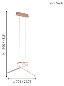 Eglo 97362 - LED Lustr na lanku PALOZZA 2xLED/11W/230V