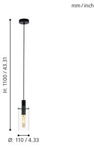 Eglo 97366 - Lustr na lanku MONTEFINO 1xE27/60W/230V