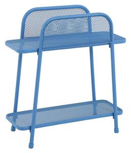 Modrý kovový odkládací stolek na balkon ADDU MWH, výška 70 cm