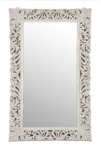 Zrcadlo v rámu z mangového dřeva, ručně vyřezávané, přírodní úprava, 90x3x150cm (8E)