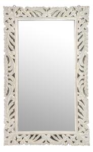 Zrcadlo v rámu z mangového dřeva, ručně vyřezávané, přírodní úprava, 90x3x150cm (8G)