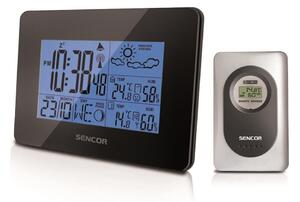 Sencor - Meteostanice s LCD displejem a budíkem 3xAA černá
