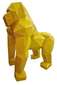 Dekorativní designová socha Gorila 3D XXL žlutá 128 cm
