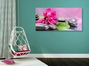 Obraz orchidej s nádechem relaxu - 100x50 cm